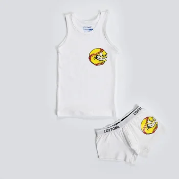 طقم تربو أطفال ابيض