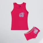 طقم بناتى كت عريض هوت شورت -فوشيا