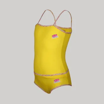 طقم بناتى هارت توب و كيلوت - اصفر