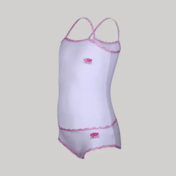 طقم بناتى هارت توب و كيلوت - ابيض