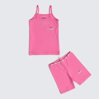 طقم بناتى هارت توب و شورت -روز